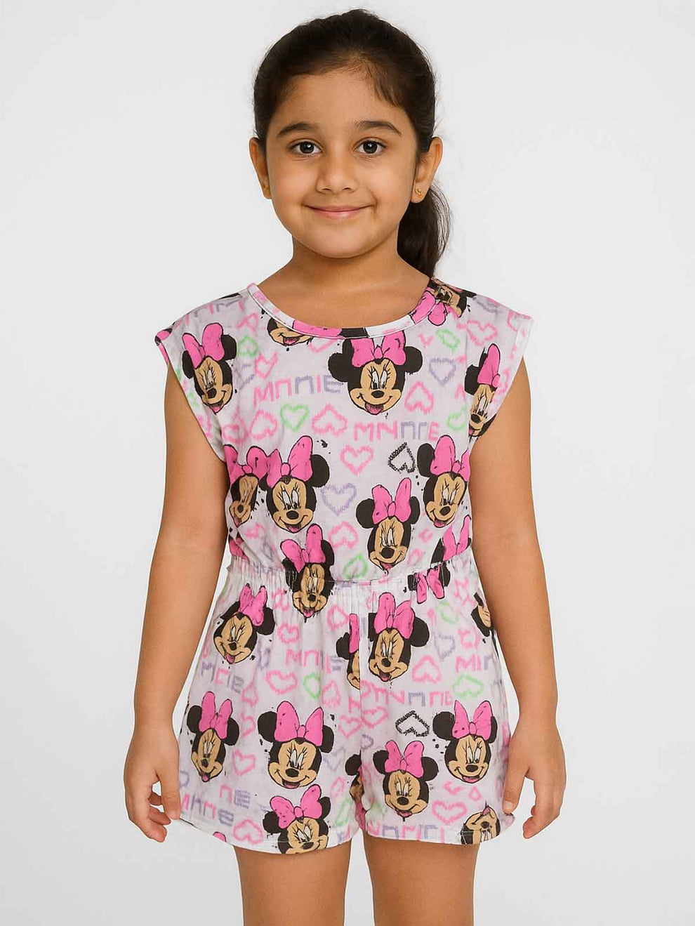 Kids Minnie Mouse Print Jumpsuit