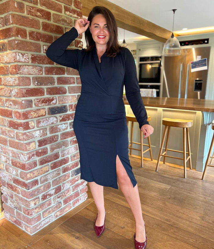 Tuxedo Style Black Dress