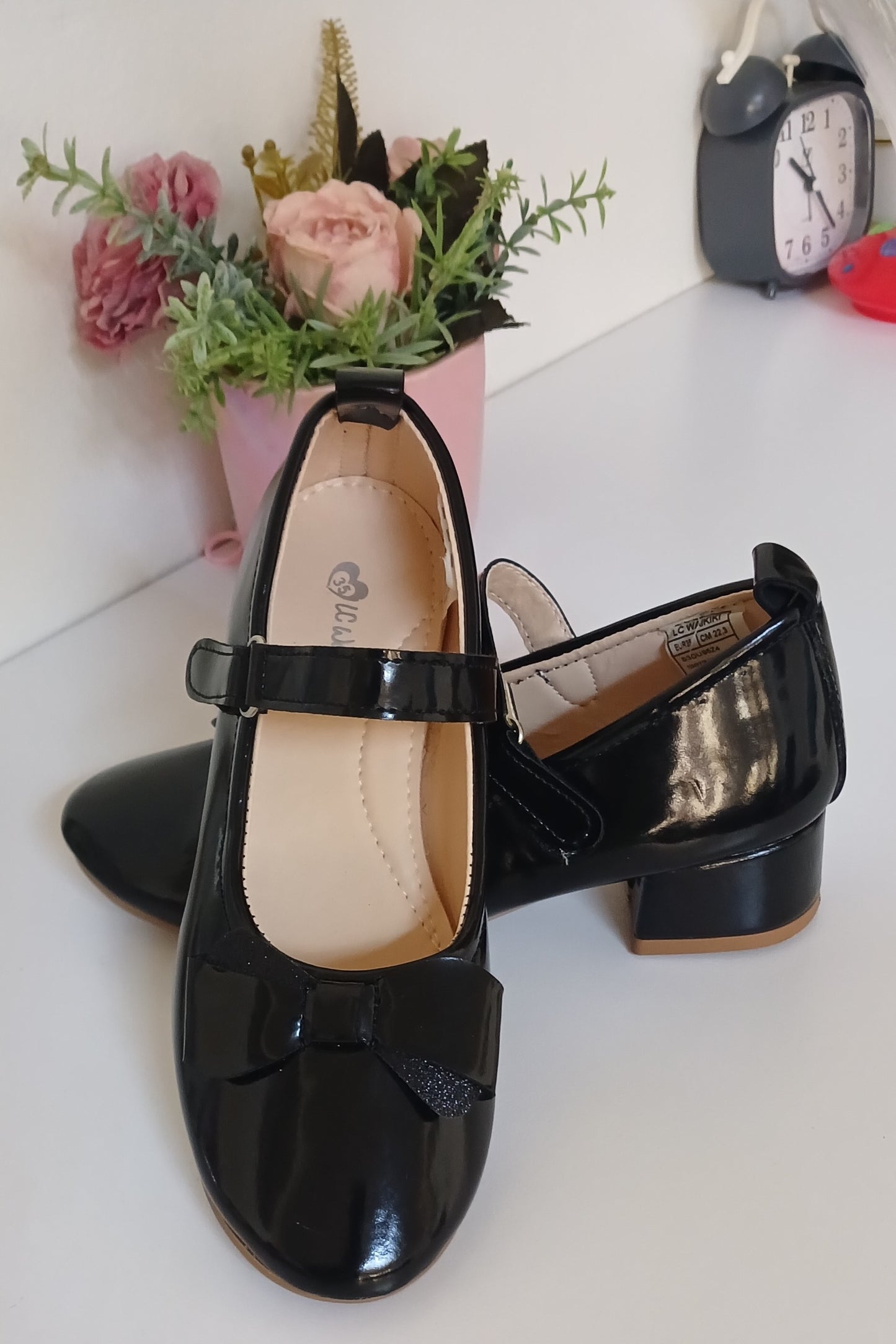 Girls Black Mary Jane Heels - Kids
