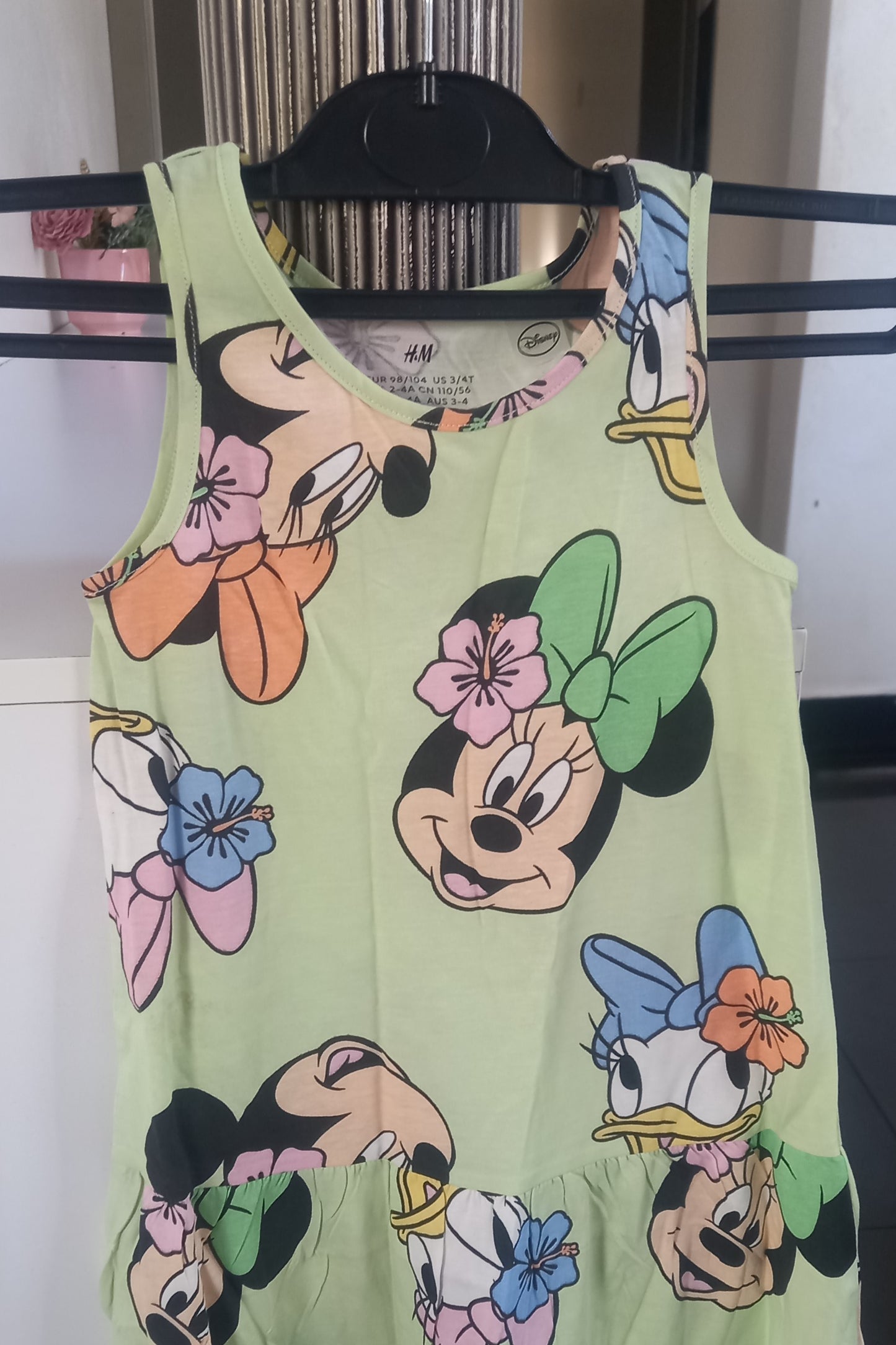 Kids H&M Green Mini Mouse Print Dress