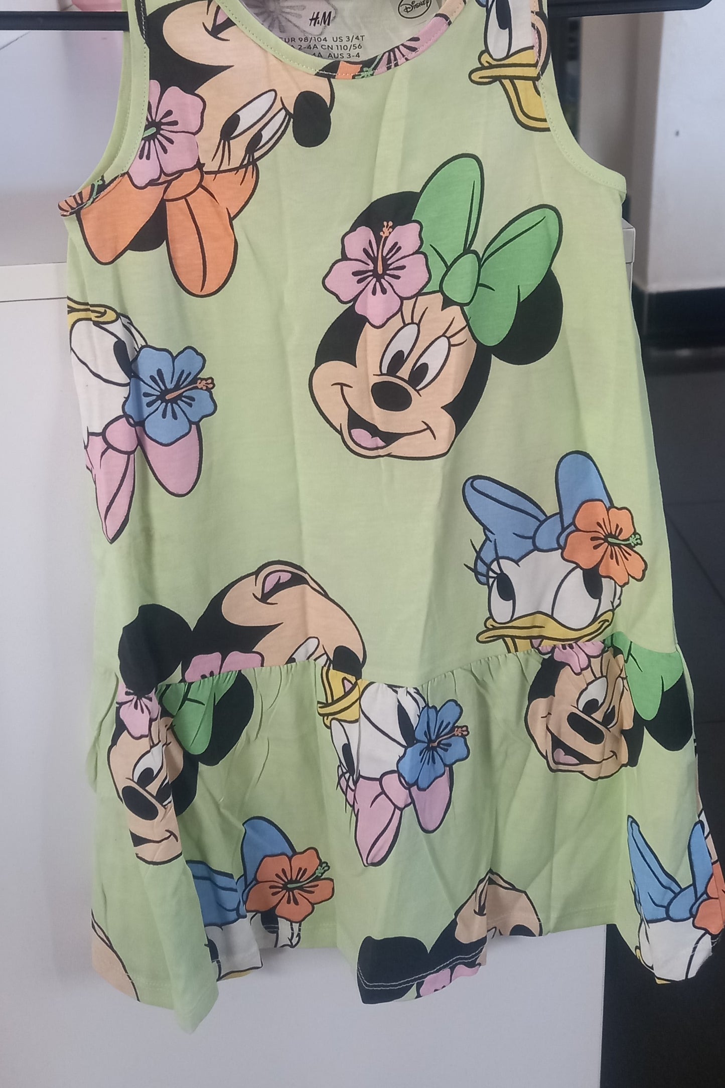 Kids H&M Green Mini Mouse Print Dress