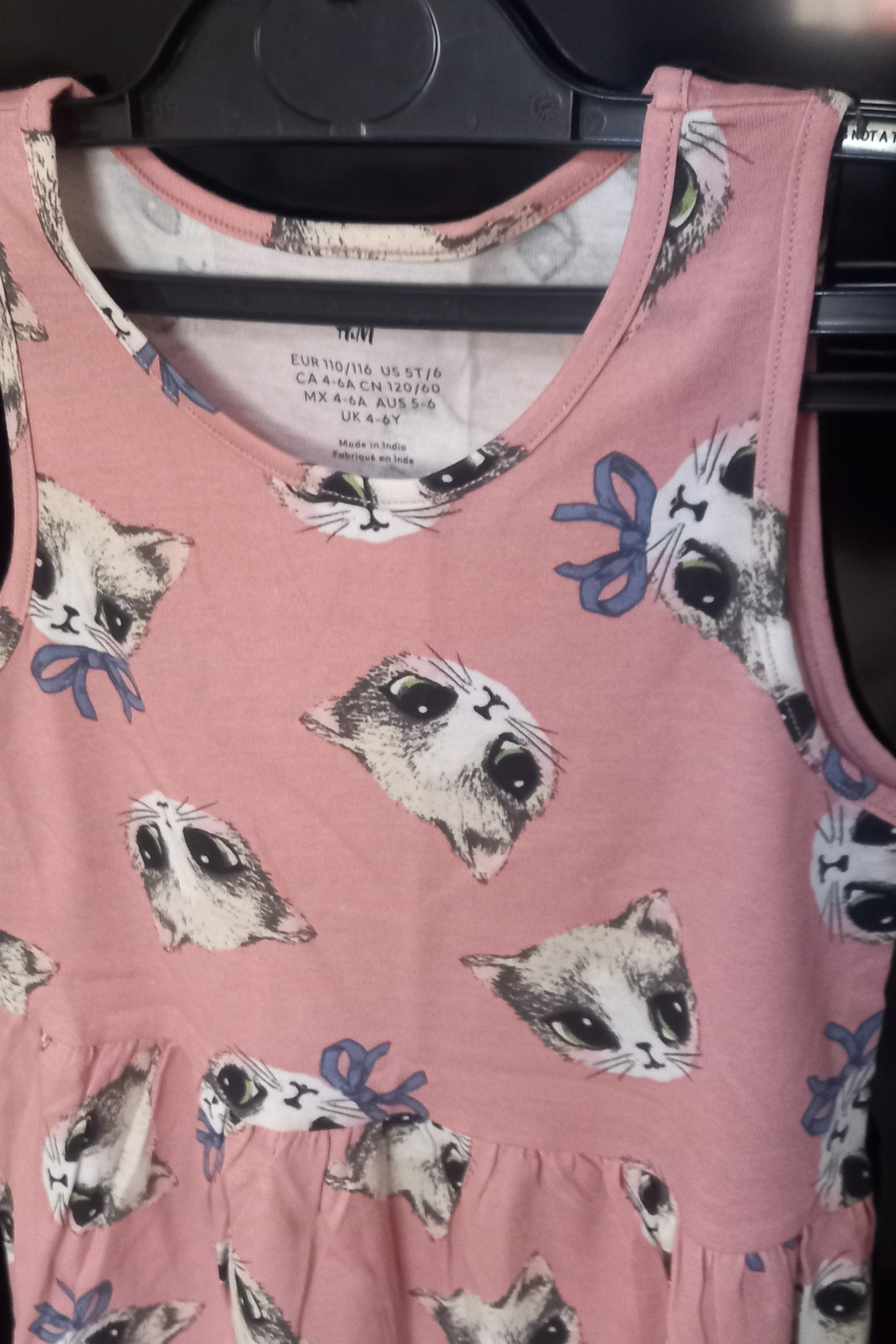 Cat Face Print Kids Sleeveless Dress