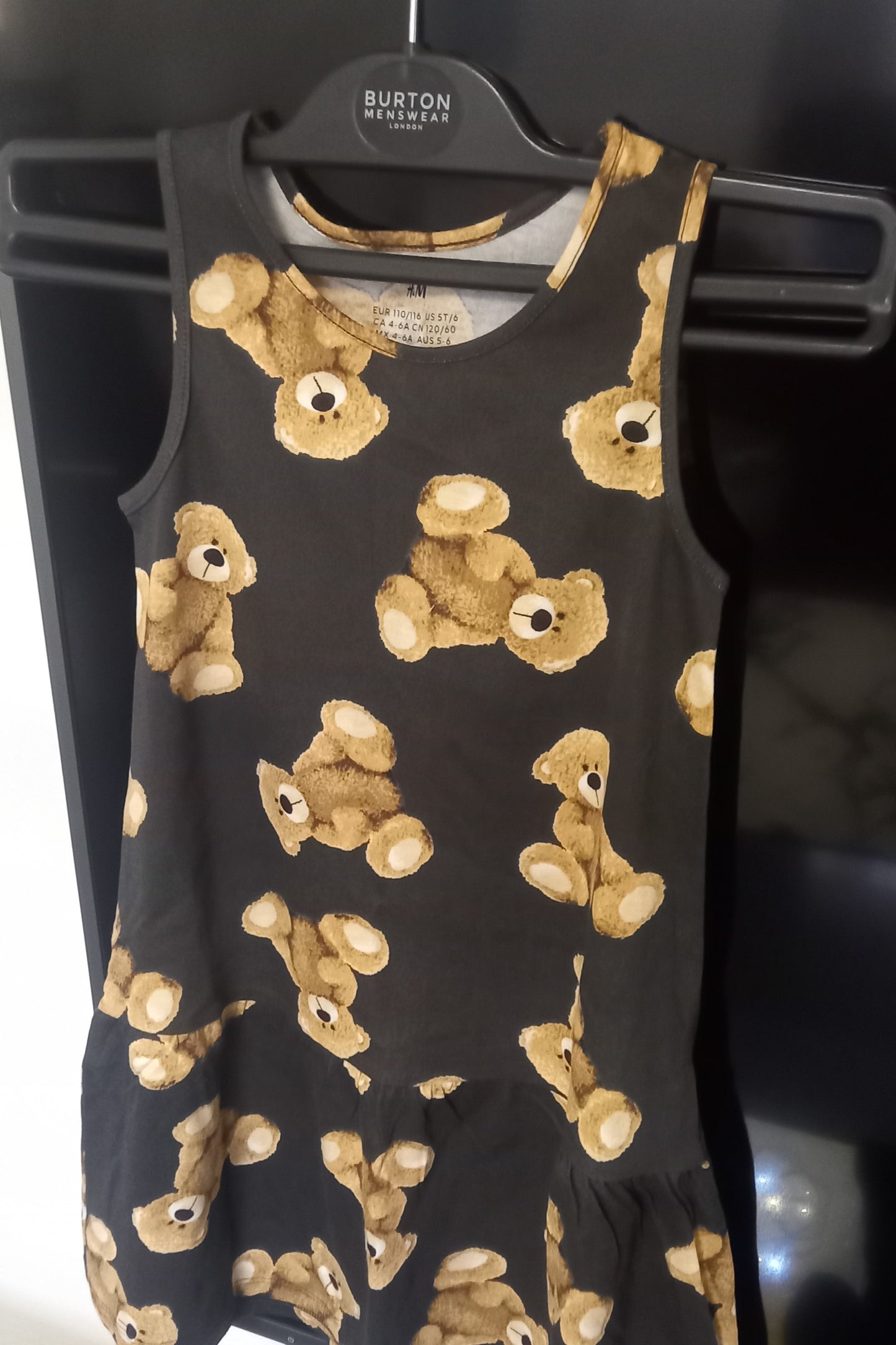 Black and Brown Bear Print H&M Kids Dress