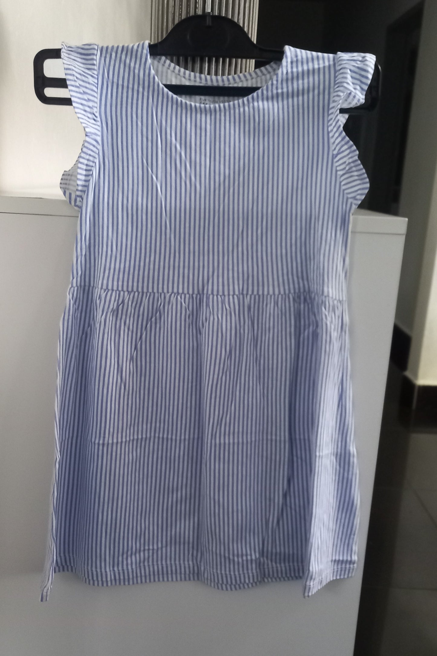 H&M White and Blue Stripes Kids Dress