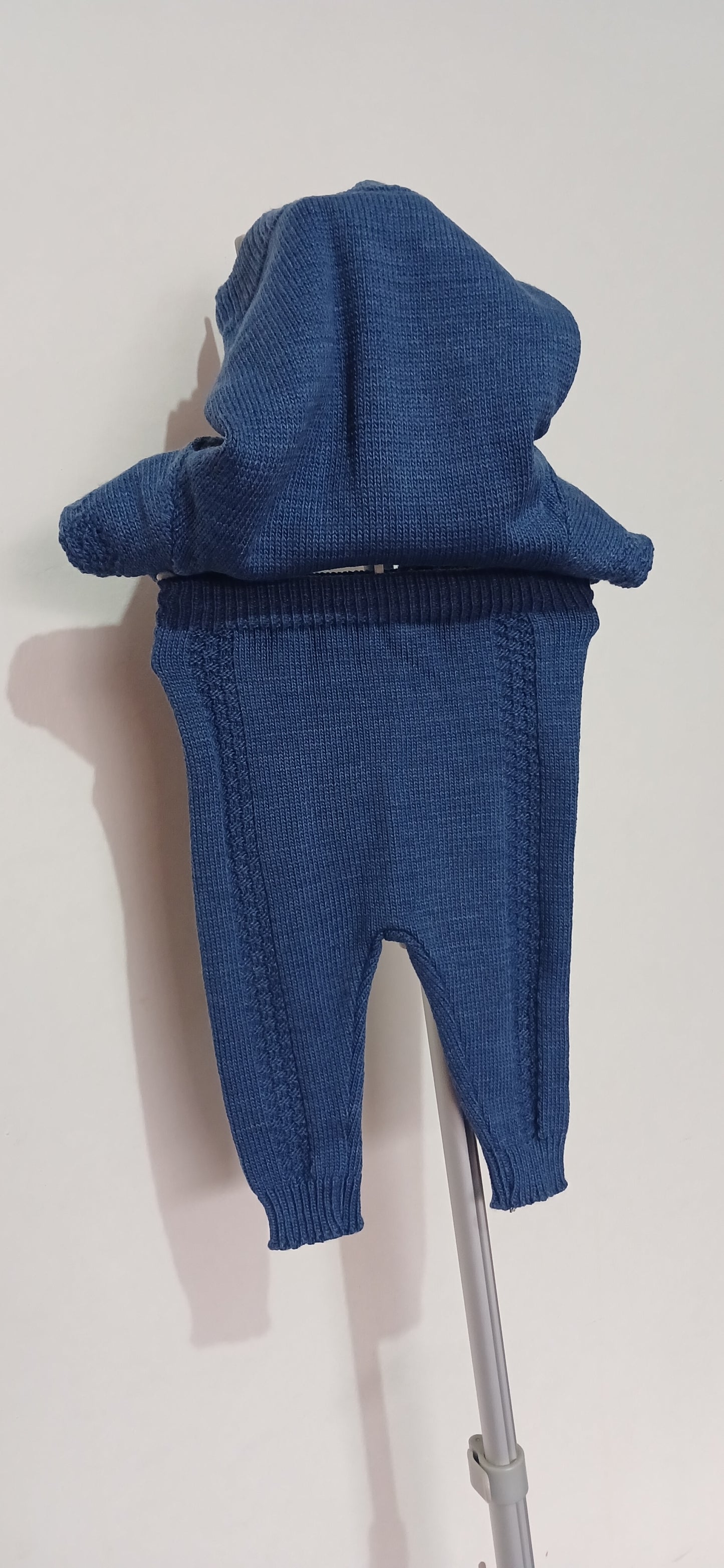 Blue Knitted 2 Piece Suit