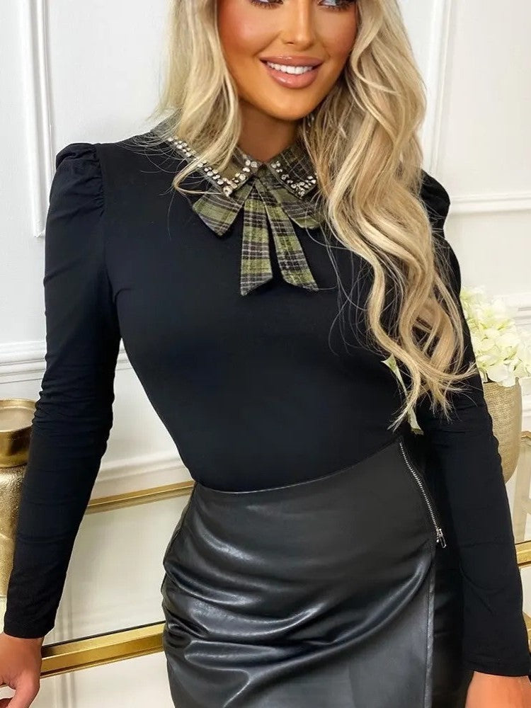 QED London Black and Green Bow Top