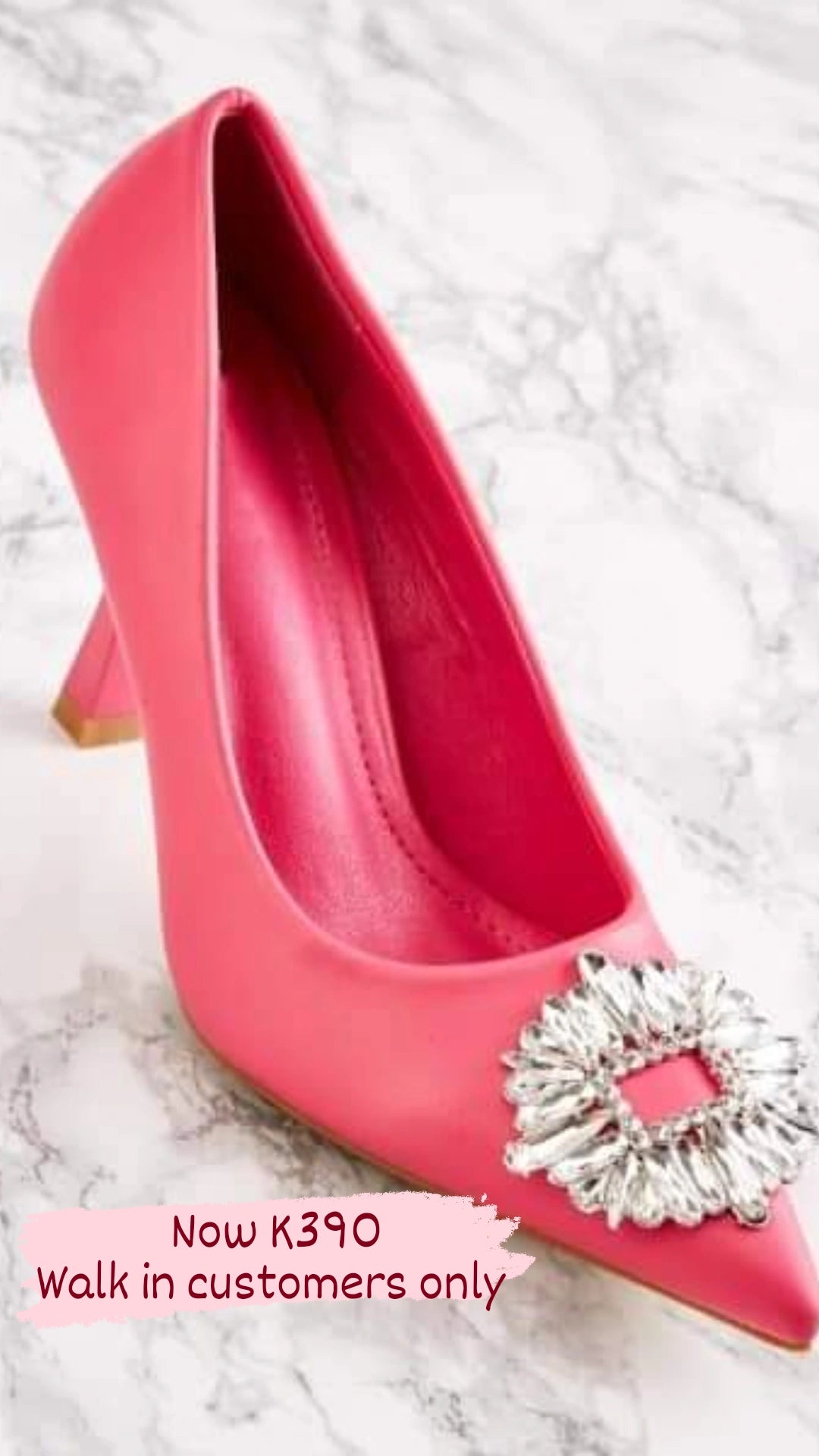 Ladies Pink Mid Heels