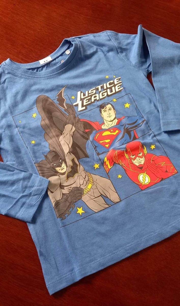 Kids Long Sleeved Justice League T-shirt