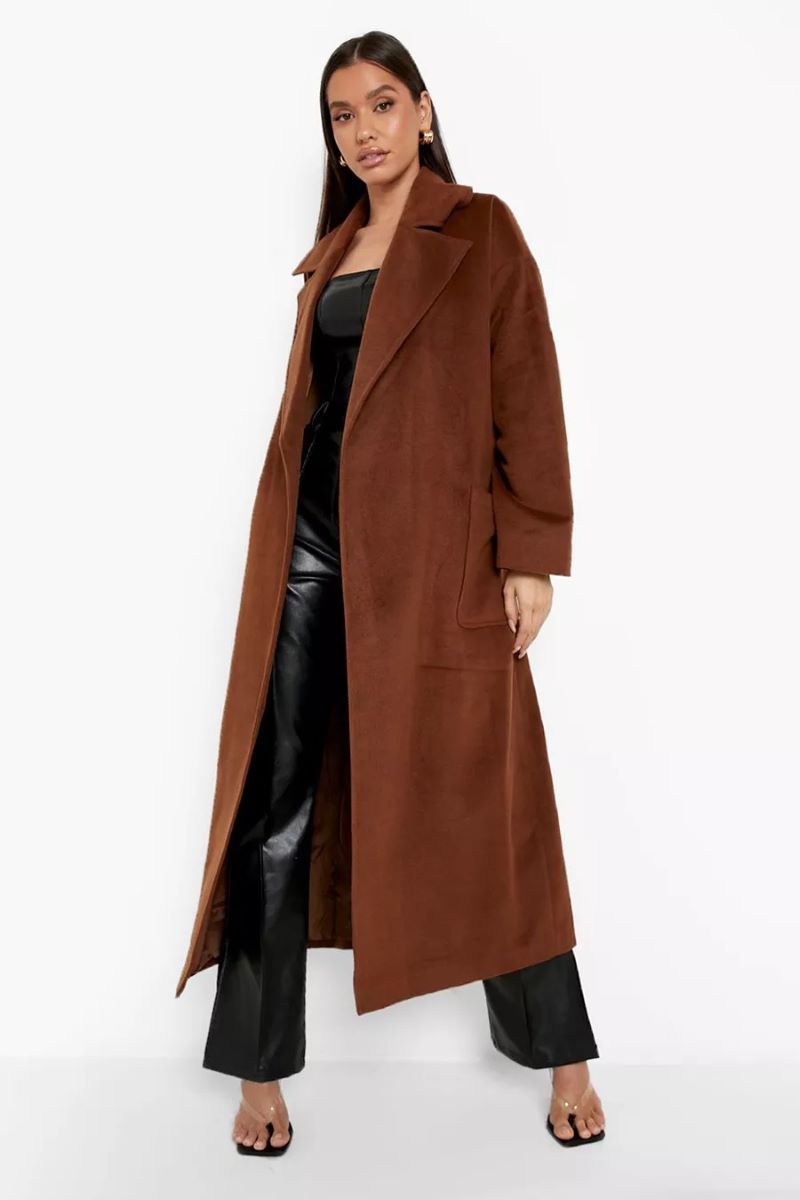 Oversize Fit Brown Winter Coat