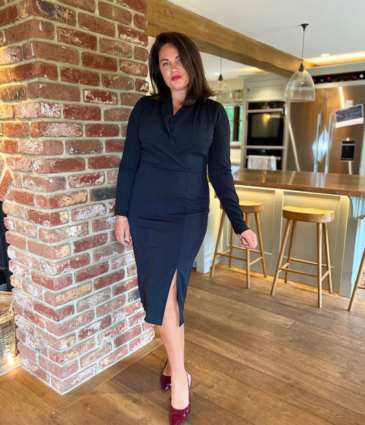 Tuxedo Style Black Dress