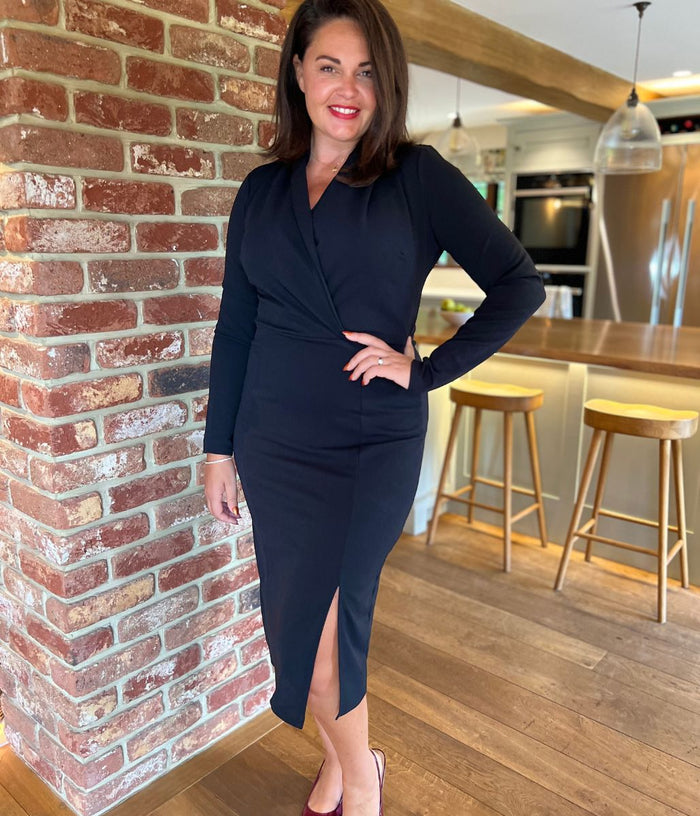 Tuxedo Style Black Dress