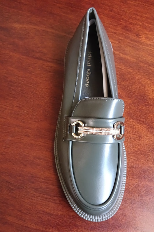 Olive Green Ladies Loafers