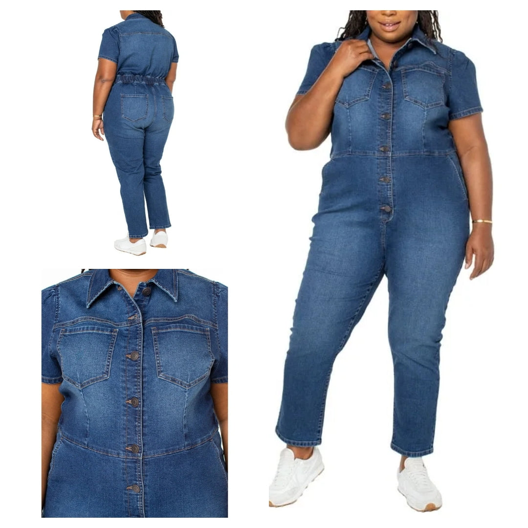 Denim Blue Skinny Jumpsuit