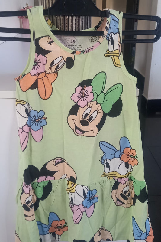 Kids H&M Green Mini Mouse Print Dress
