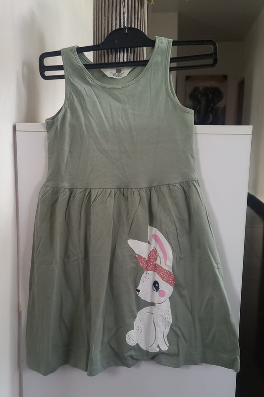 Green Rabbit Print H&M Kids Dress
