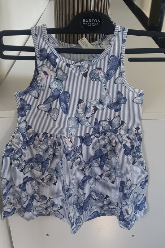 Blue and White Butterfly Print H&M Kids Dress