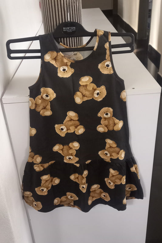 Black and Brown Bear Print H&M Kids Dress