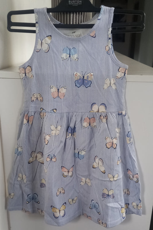 Blue and White Butterfly Print H&M Kids Dress