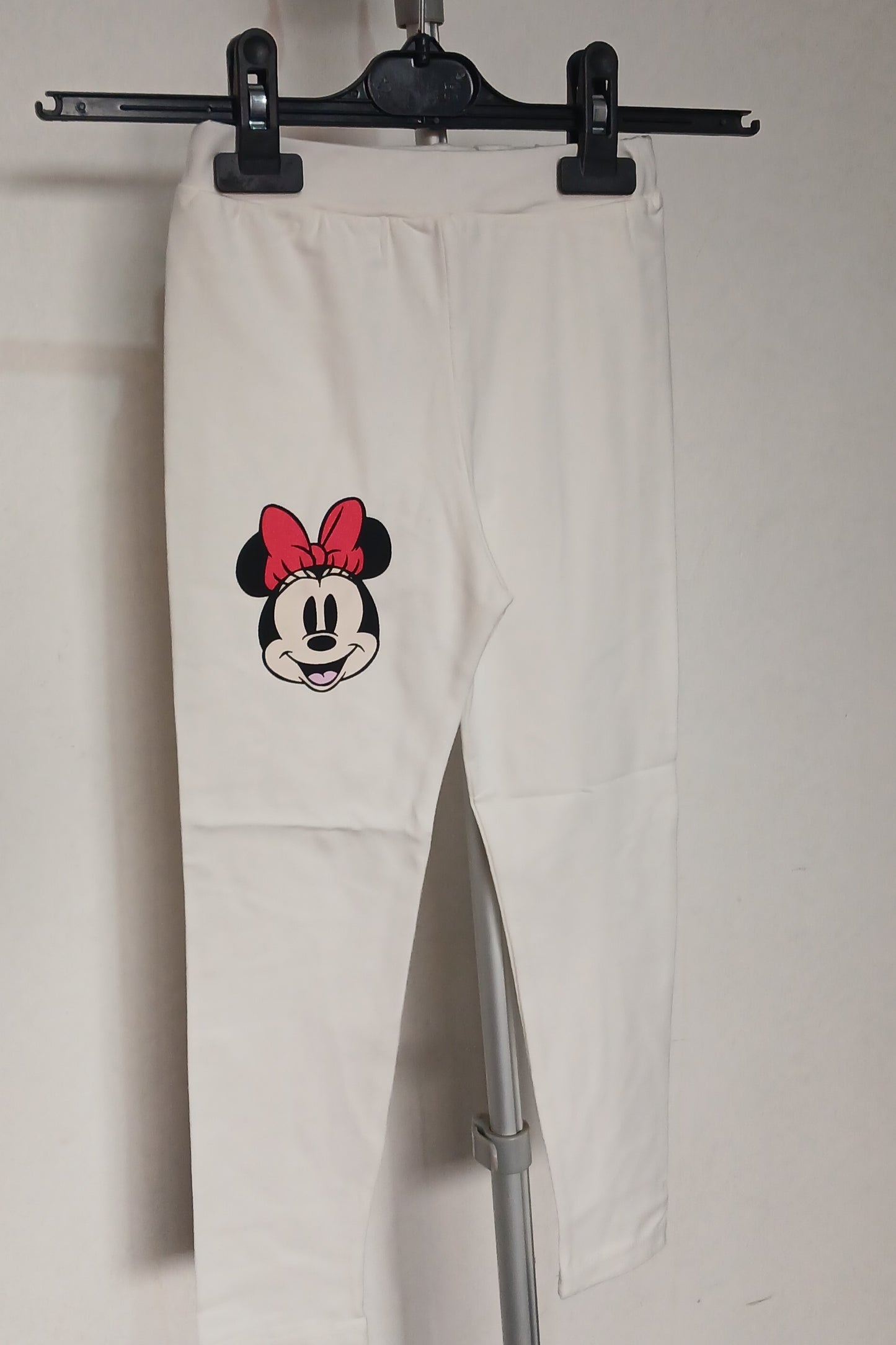 Girls White Minnie Mouse Print Leggings