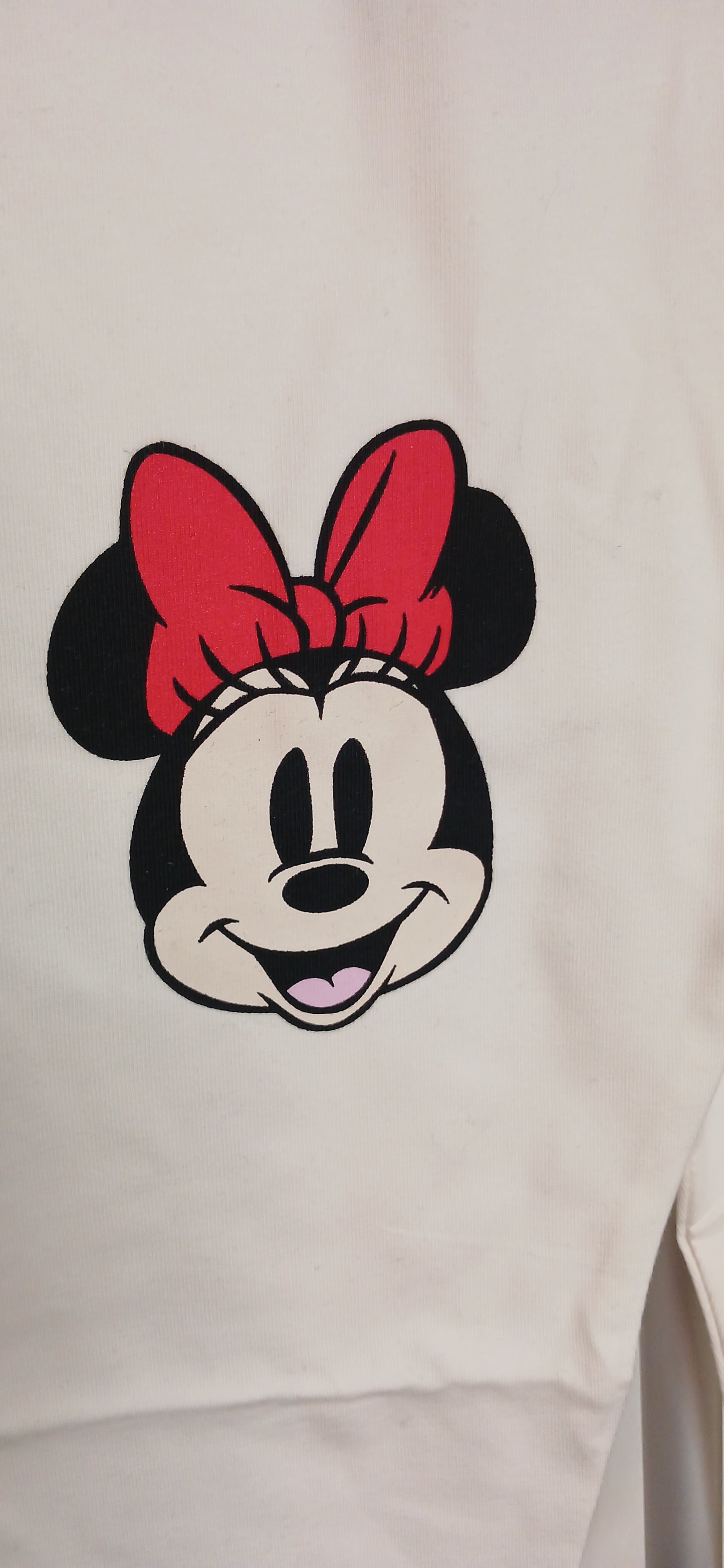 Girls White Minnie Mouse Print Leggings