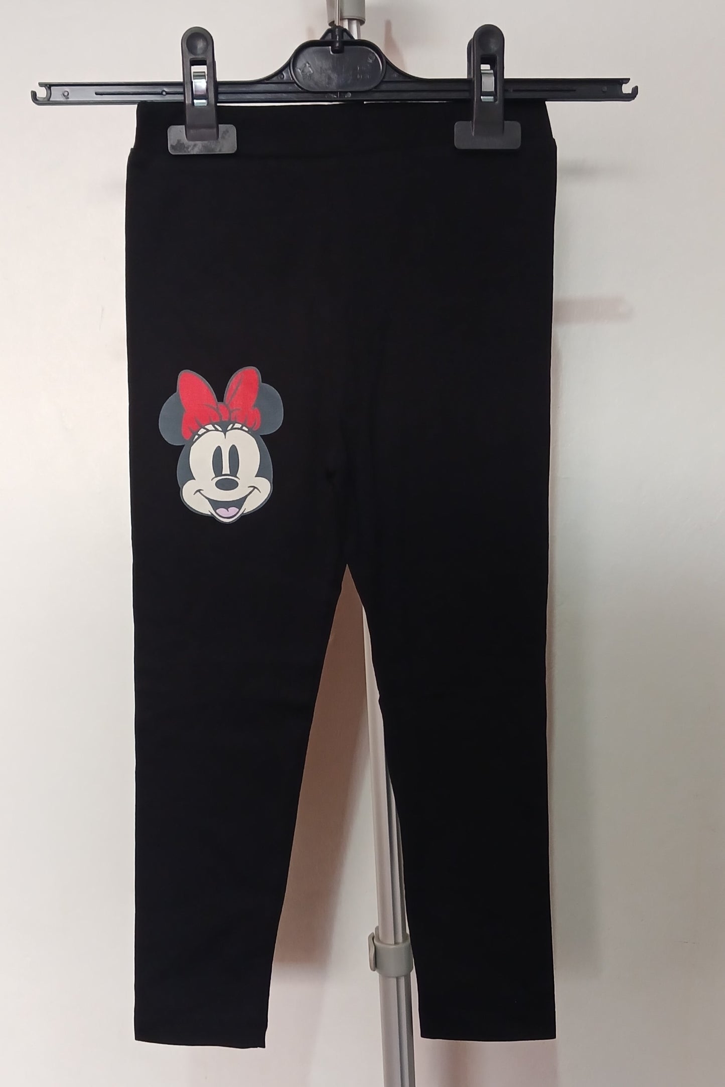 Girls Black Minnie Mouse Print Leggings