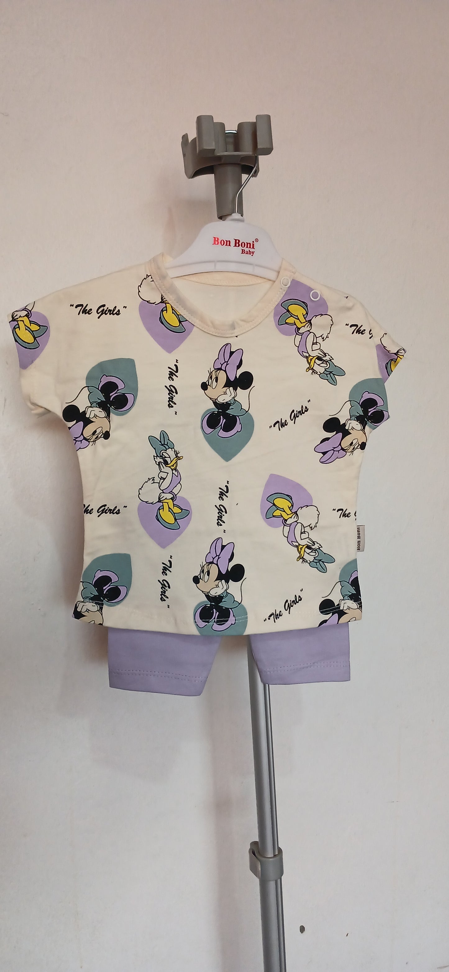 Kids Mini Mouse Print Two-Piece Suit - Purple Mix