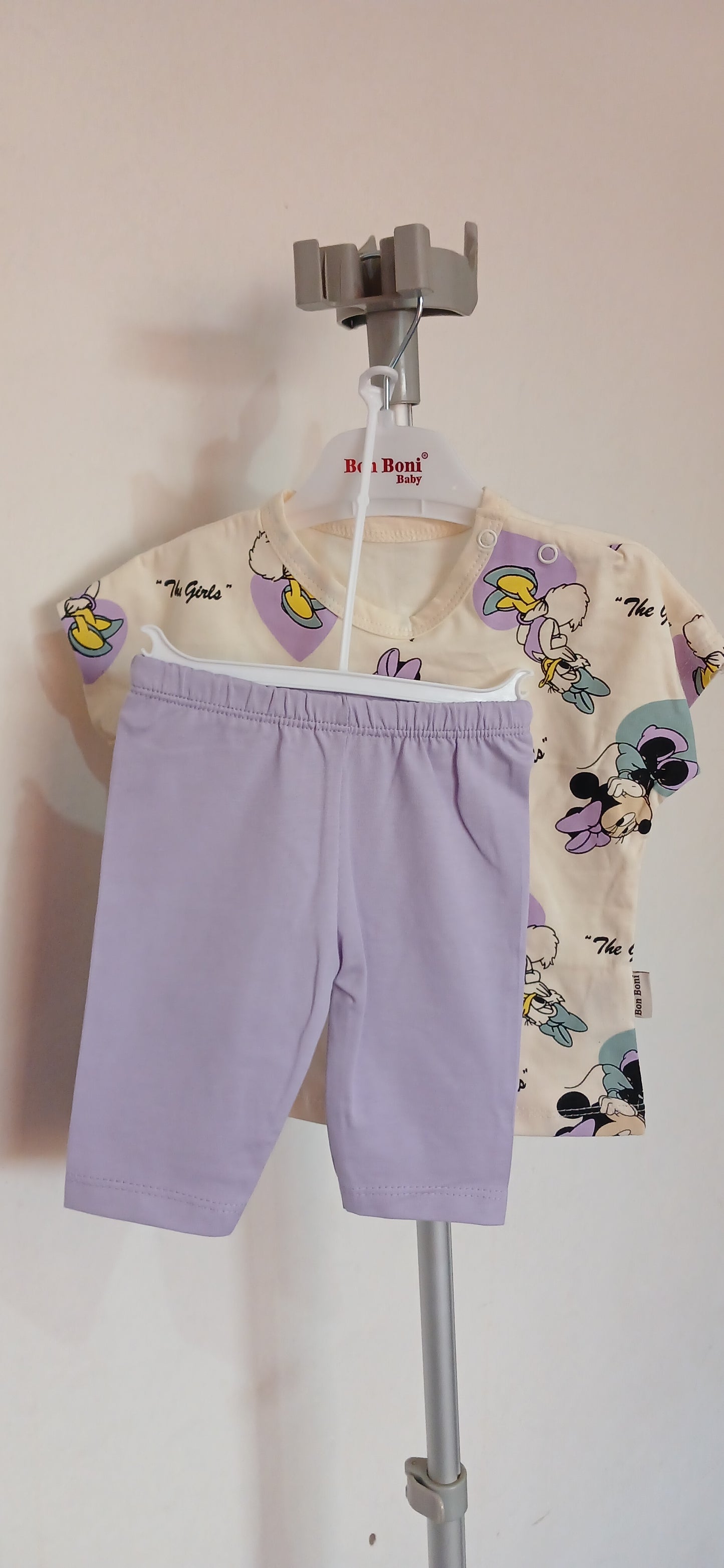 Kids Mini Mouse Print Two-Piece Suit - Purple Mix