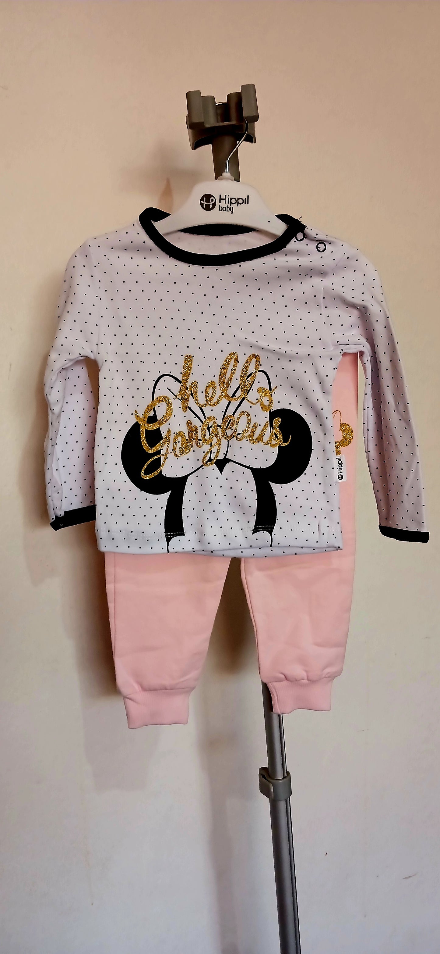 Pink and White Minnie Mouse 3 Piece Suit