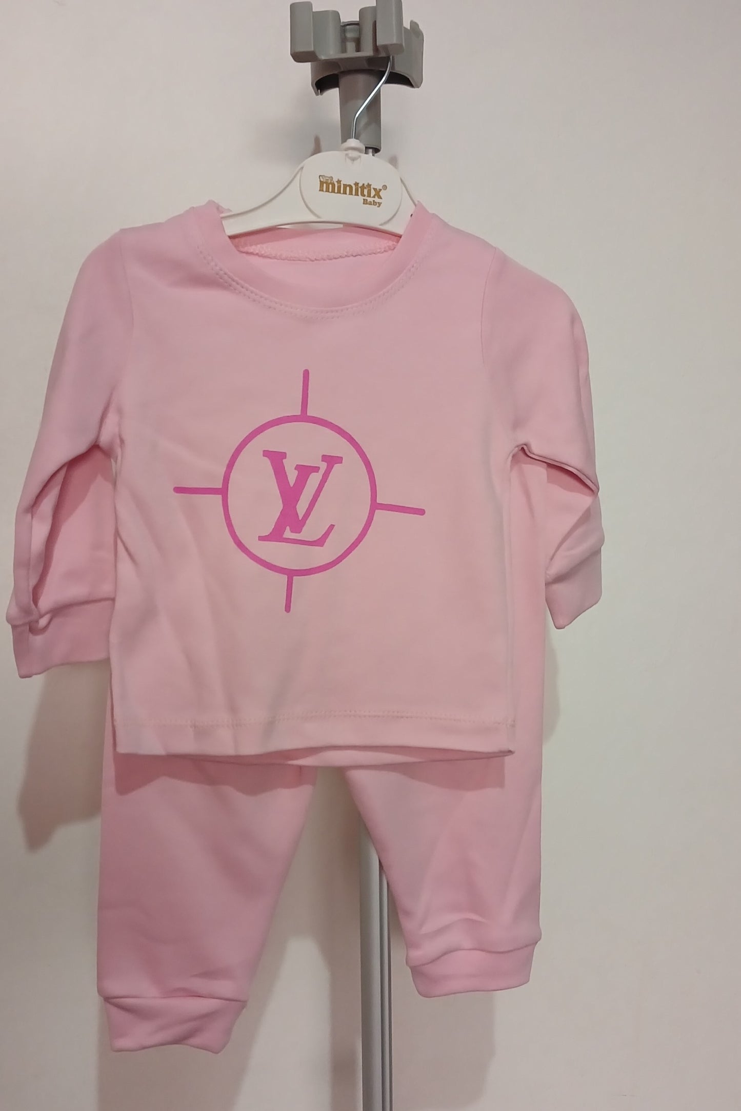 Pink LV Print 3 Piece Suit