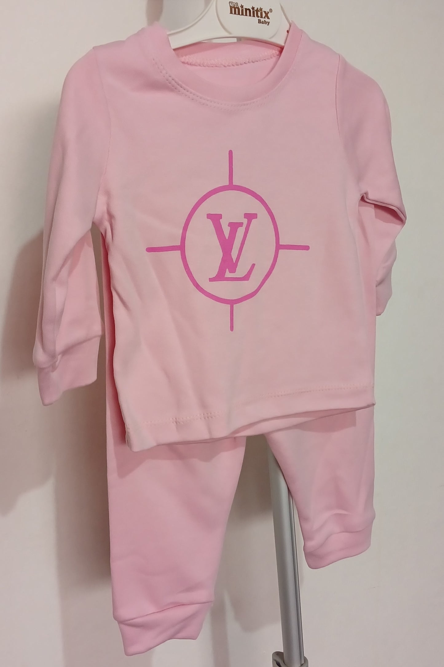 Pink LV Print 3 Piece Suit