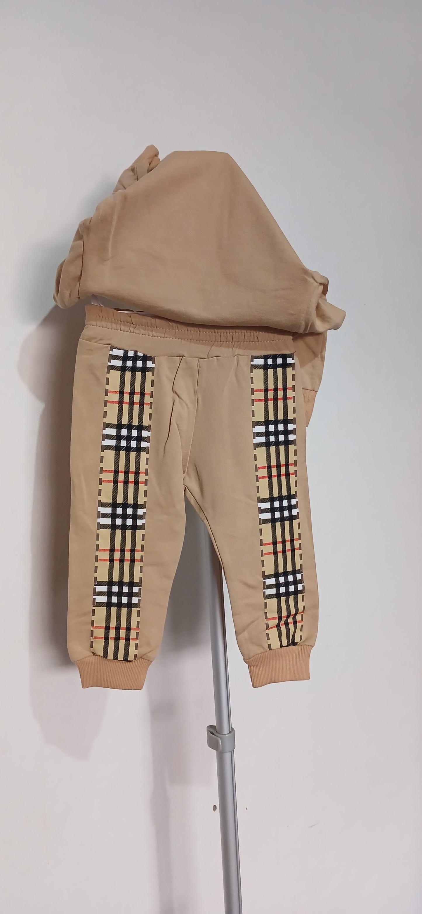 Khaki Burberry Print 2 Piece Suit