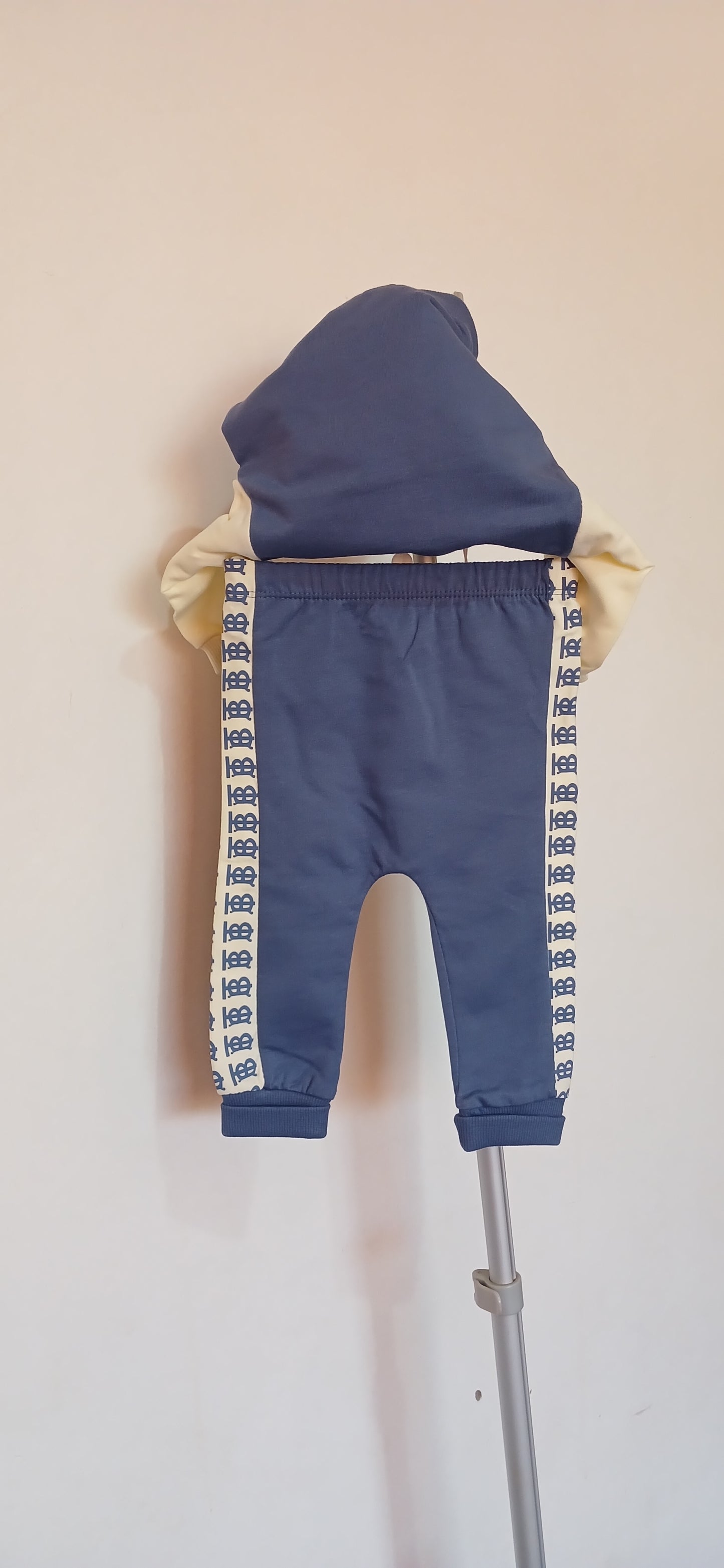 Blue Burberry Print 2 Piece Suit
