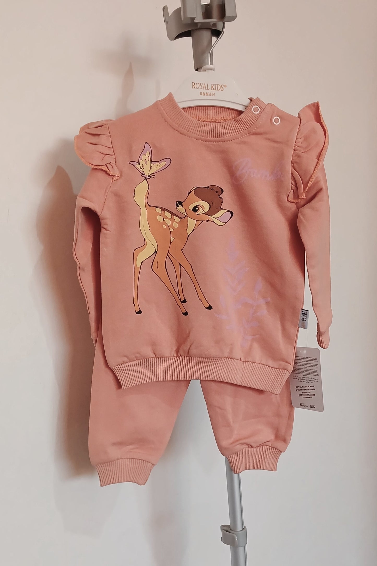 Pink Bambi Print Kids Truck Suit
