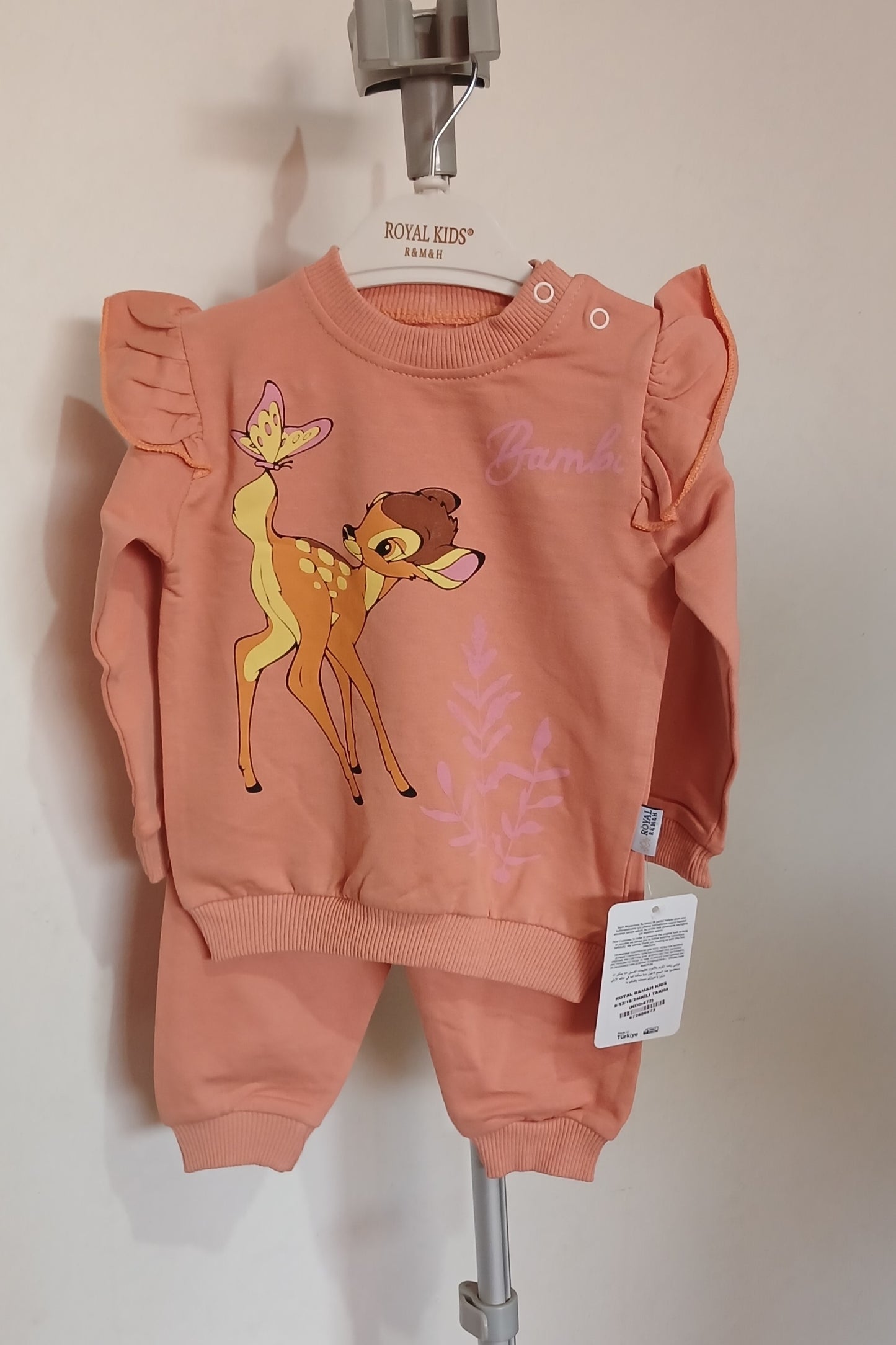 Pink Bambi Print Kids Truck Suit