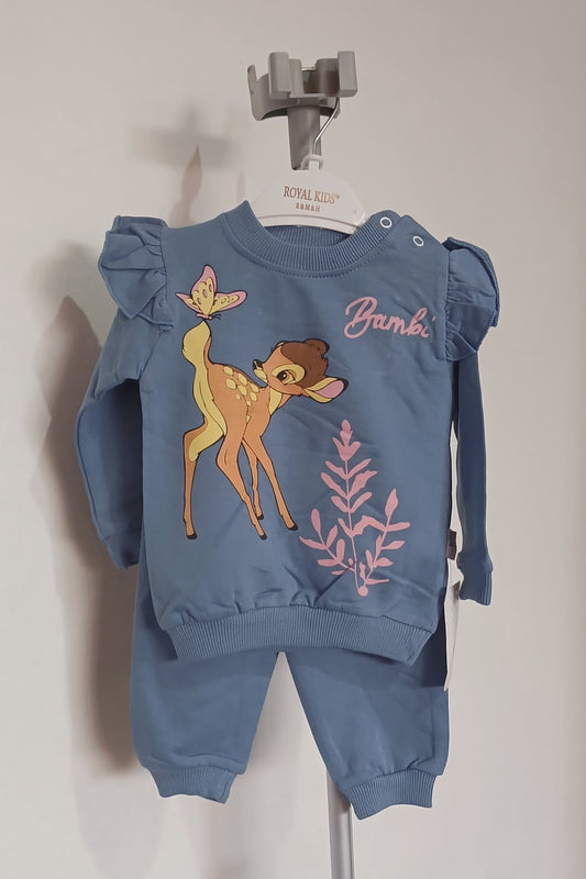 Blue Bambi Print Kids Truck Suit