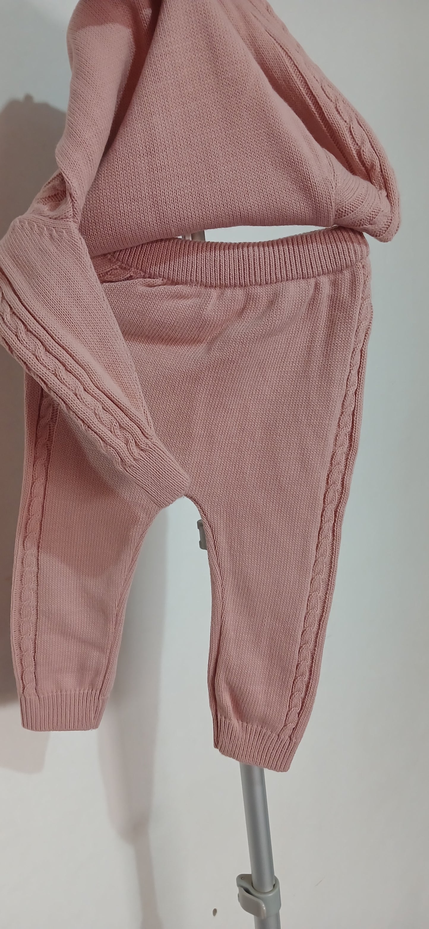Pink Knitted 2 Piece Suit