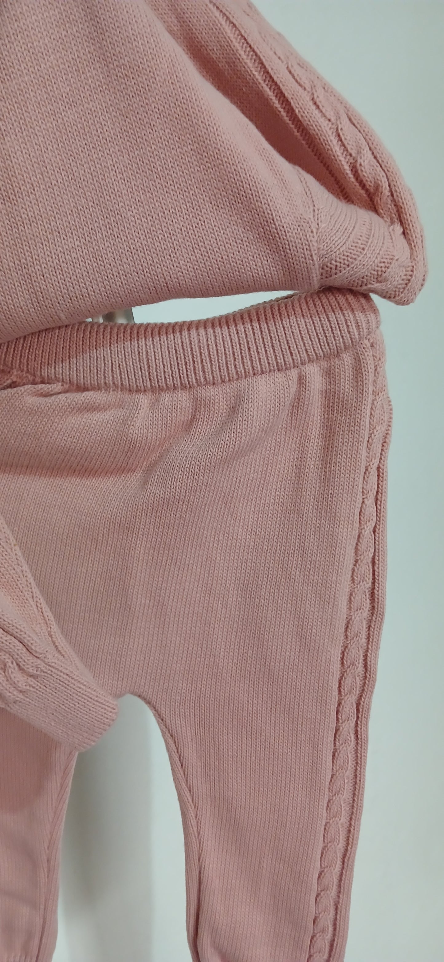 Pink Knitted 2 Piece Suit