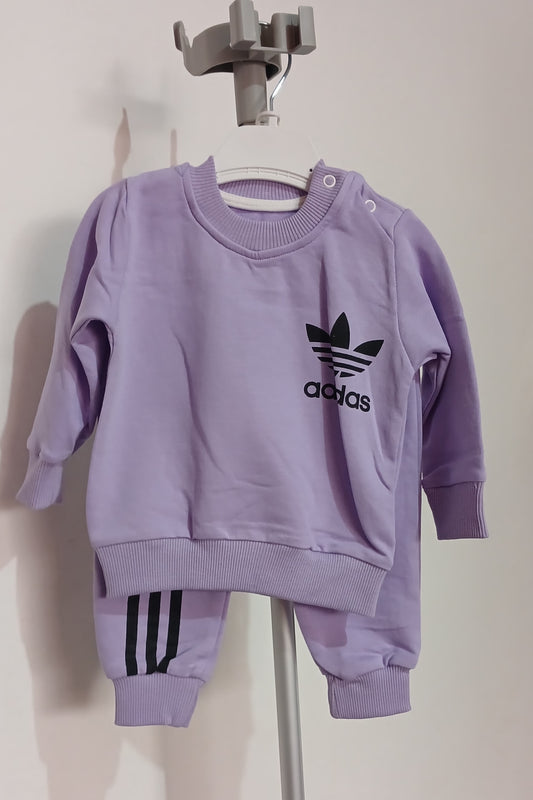 Purple Adidas Print Kids Truck Suit