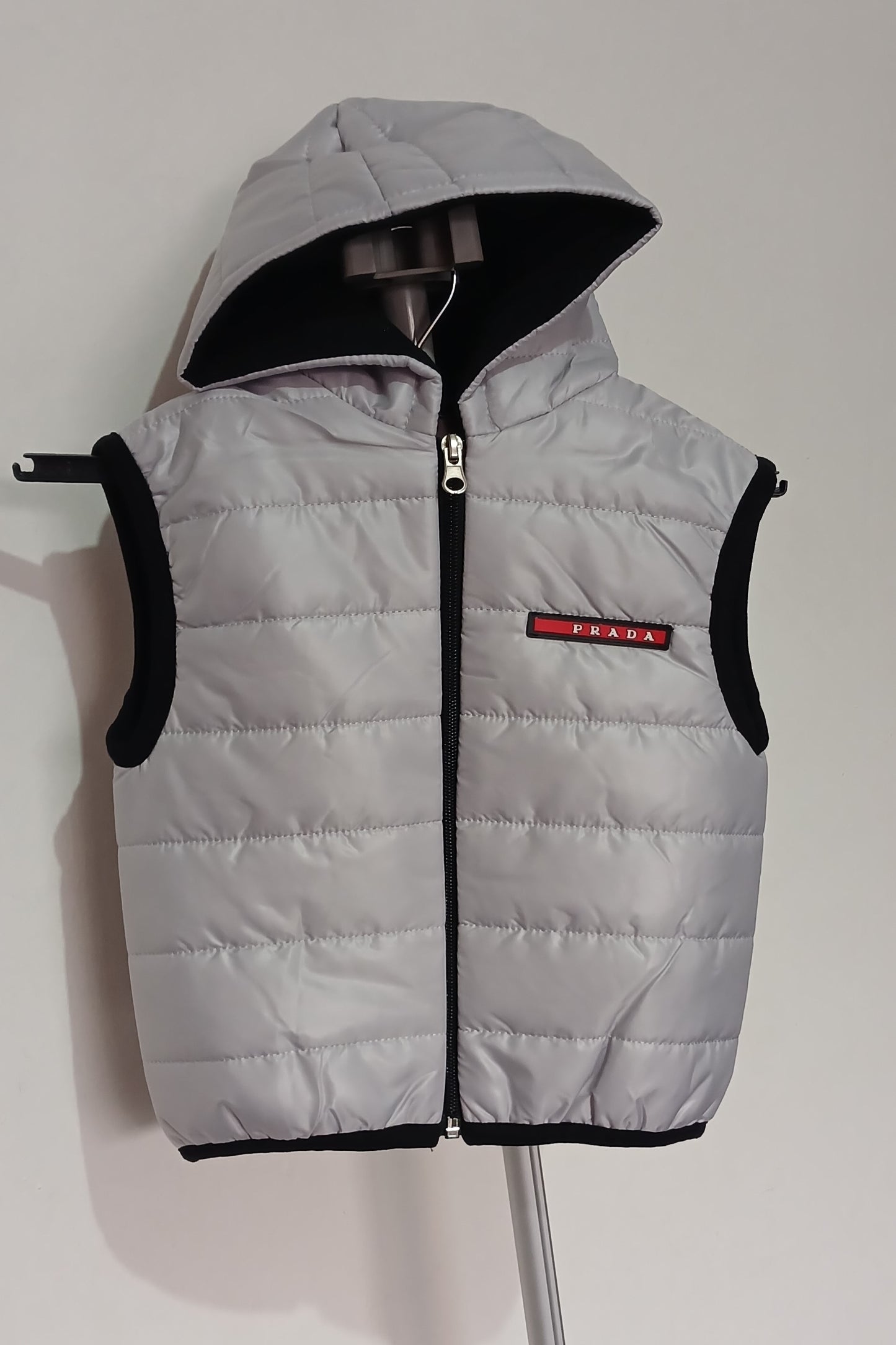 Prada Inspired Kids Grey Puffer Jacket