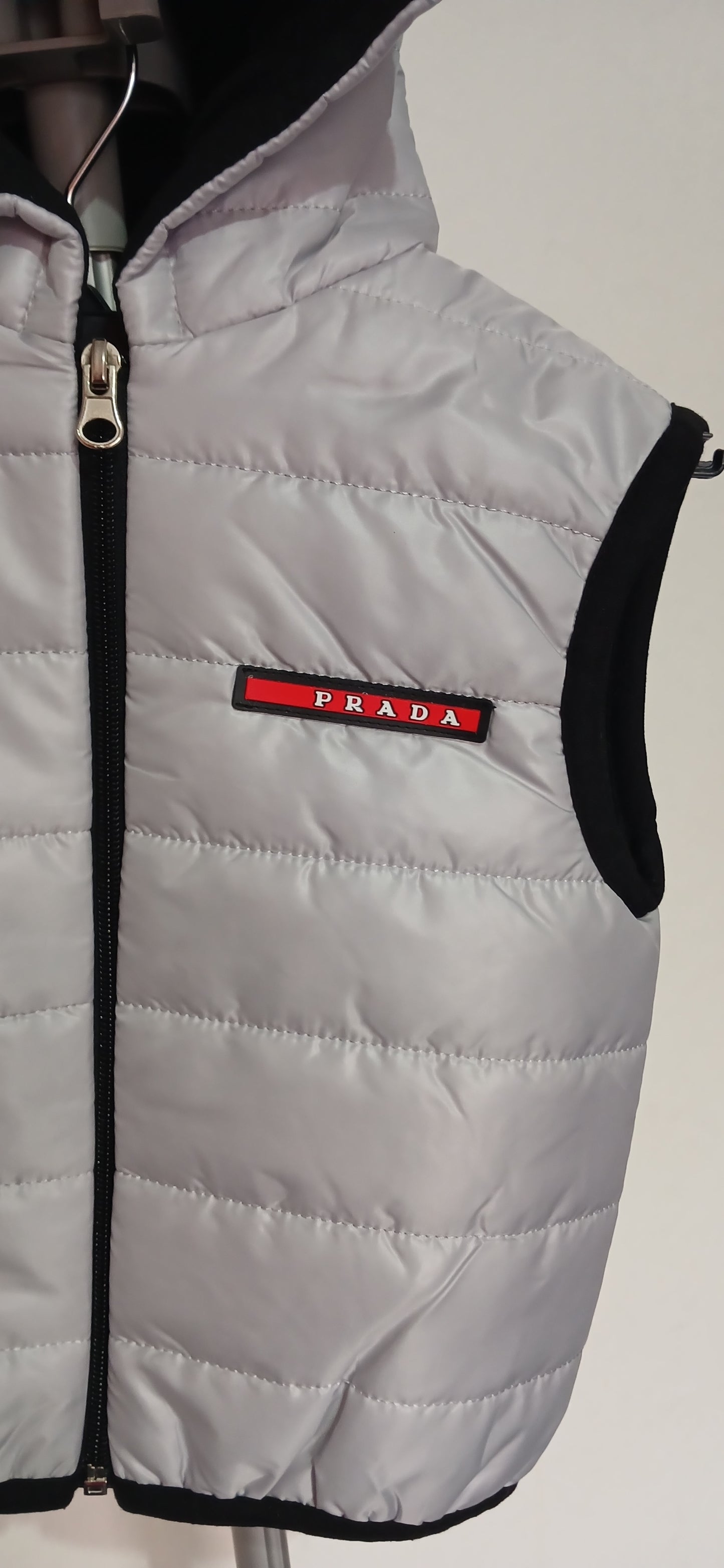 Prada Inspired Kids Grey Puffer Jacket
