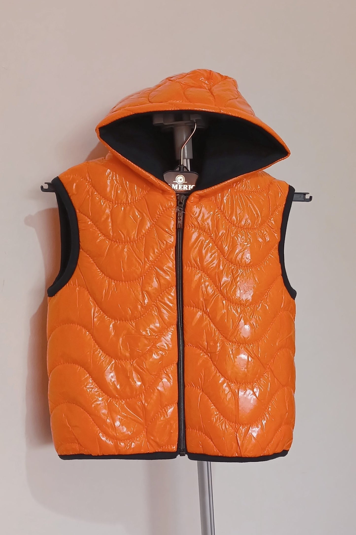 Orange Sleeveless Kids Puffer Jacket