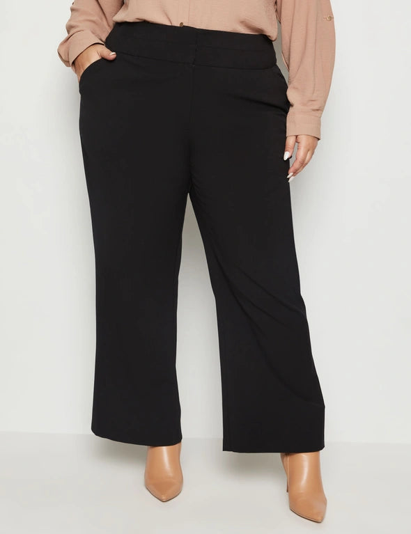 Black Plus Sized Smart Trousers