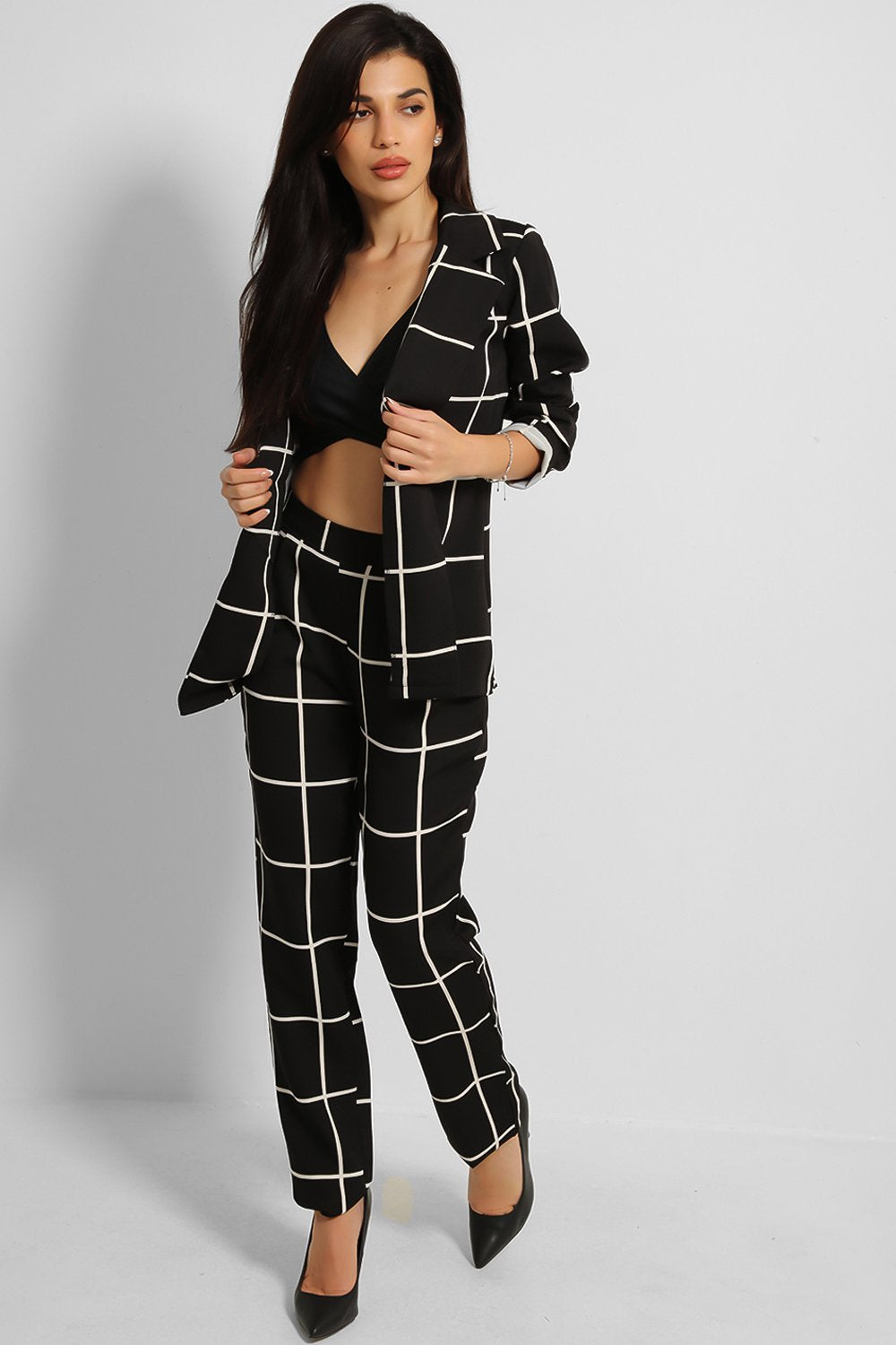 Black and White Two Piece Suit