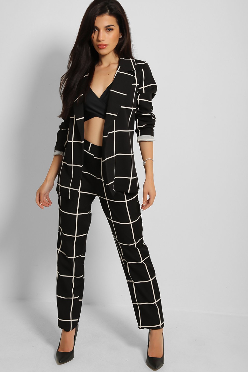 Black and White Two Piece Suit