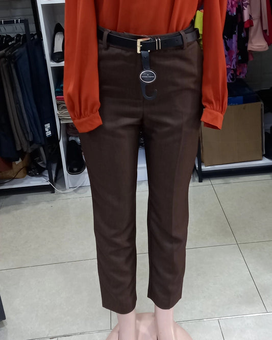 Coffee Brown Smart Cigarette Trousers