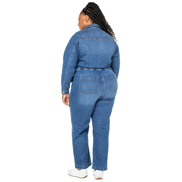 Denim Blue Straight Leg Jumpsuit