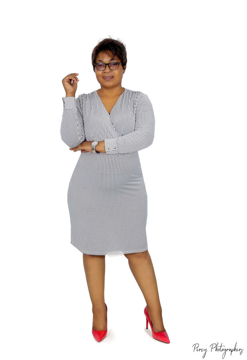 White and Black H&M Plus Sized Dress