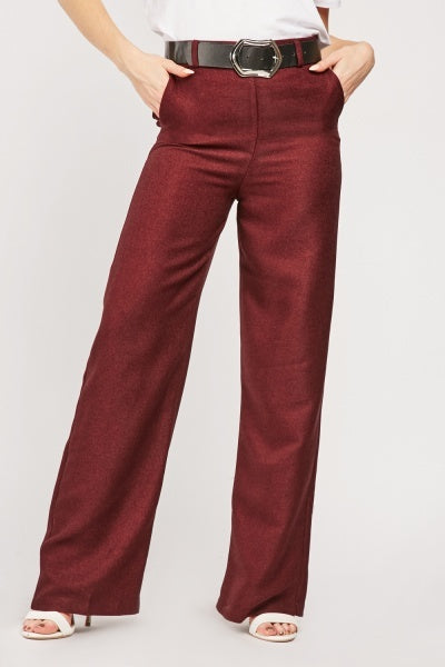 Straight Leg Wool Trousers - 100% Wool