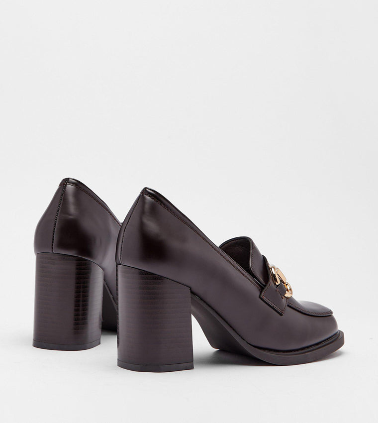 Metalic Detail Block Heels