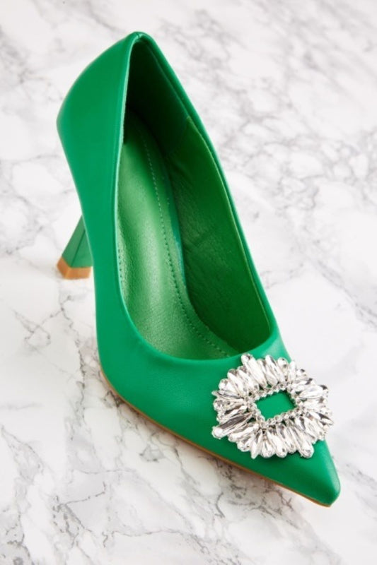 Diamante Broach Heels